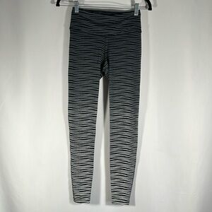 Nike Dri-Fit Black & Grey Striped Athletic Leggings